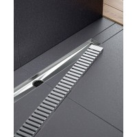 Дренажный канал Timo Drain System DS230109/01, 90 см, с перфорированной решеткой lines, сатин