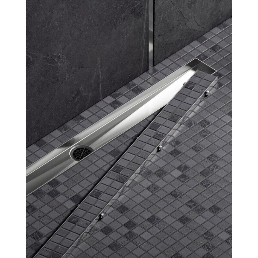 Дренажный канал Timo Drain System DS230208/01, 80 см, с двусторонней панелью под плитку, цвет сатин