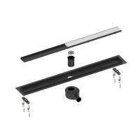 Дренажный канал Timo Drain System DS230208/03, 80 см, с двусторонней панелью под плитку, цвет черный матовый