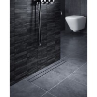 Дренажный канал Timo Drain System DS230209/03, 90 см, с двусторонней панелью под плитку, цвет черный матовый