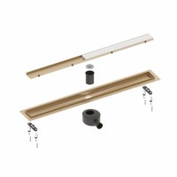 Дренажный канал Timo Drain System DS230209/17, 90 см, с двусторонней панелью под плитку, цвет золото матовое
