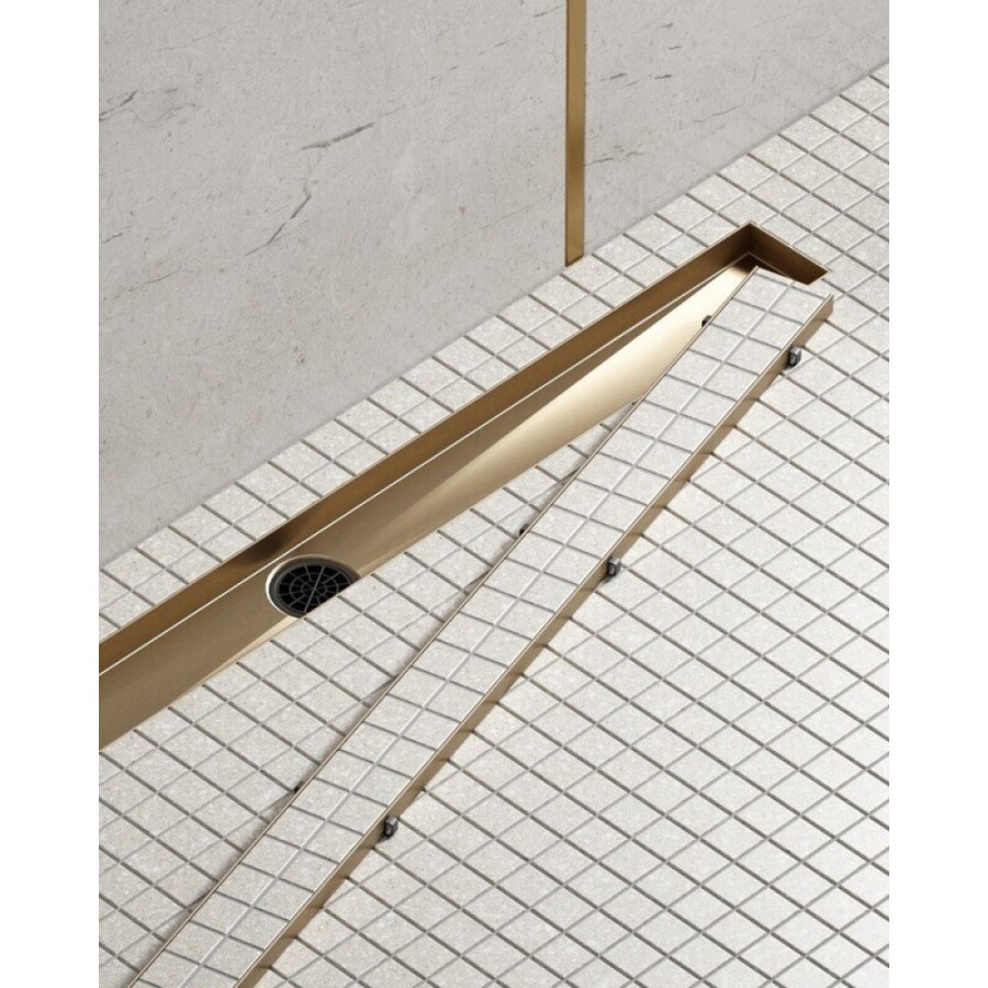 Дренажный канал Timo Drain System DS230209/17, 90 см, с двусторонней панелью под плитку, цвет золото матовое