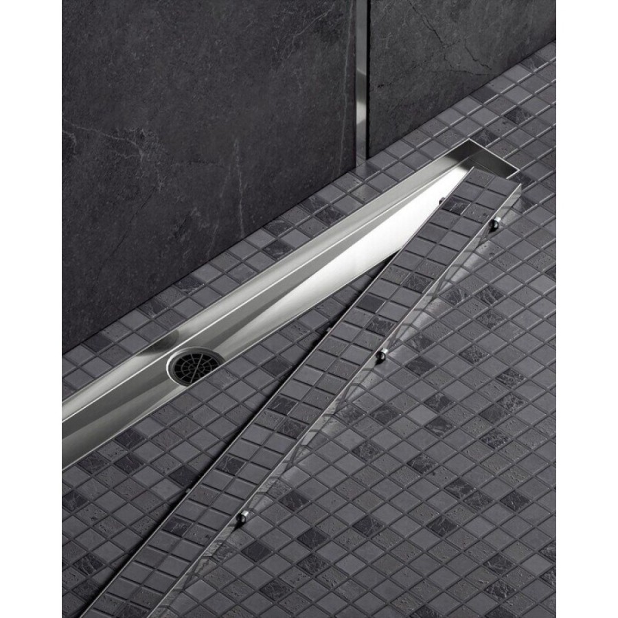 Дренажный канал Timo Drain System DS230210/00, 100 см, с двусторонней панелью под плитку, цвет хром