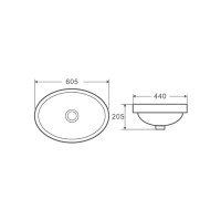 Раковина D&K Venice DT1021716, 60 см, фарфор, цвет белый