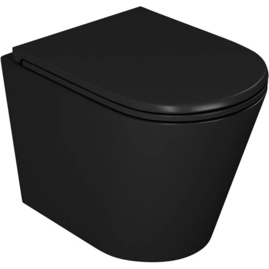 Унитаз подвесной D&K Venice DT1026025, безободковый, с сиденьем микролифт, цвет черный