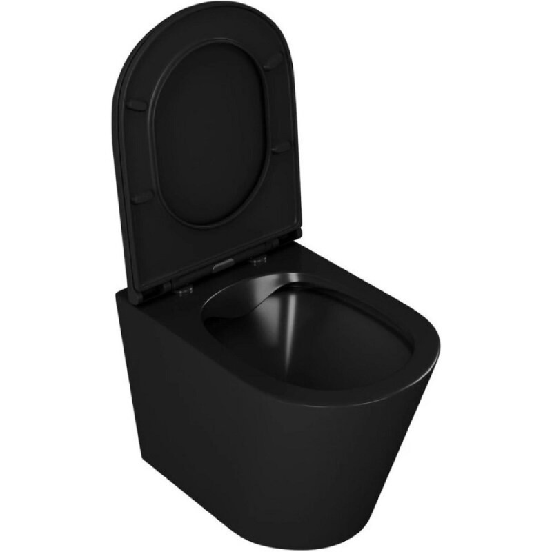 Унитаз подвесной D&K Venice DT1026025, безободковый, с сиденьем микролифт, цвет черный