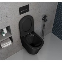 Унитаз подвесной D&K Venice DT1026025, безободковый, с сиденьем микролифт, цвет черный