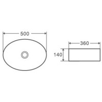 Раковина D&K Matrix DT1390316 50 х 36 см, накладная, цвет белый глянцевый
