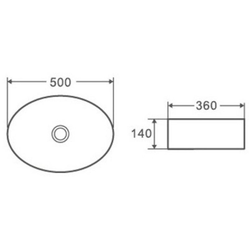 Раковина D&K Matrix DT1390316 50 х 36 см, накладная, цвет белый глянцевый