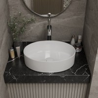 Раковина D&K Matrix DT1390316 50 х 36 см, накладная, цвет белый глянцевый