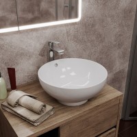 Раковина D&K Matrix DT1390516 40,5 х 40,5 см, накладная, цвет белый глянцевый