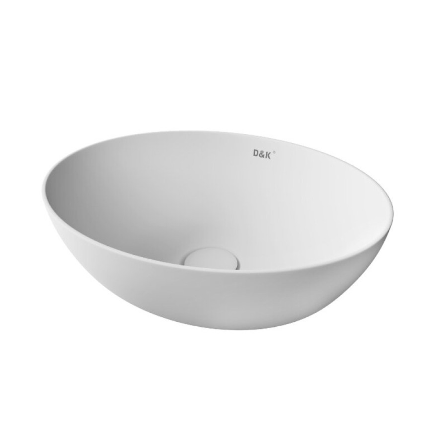 Раковина D&K Matrix DT1390708, 41 см, фарфор, накладная, цвет белый