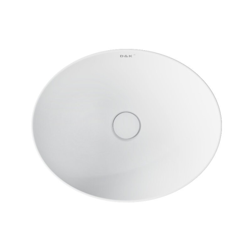 Раковина D&K Matrix DT1390708, 41 см, фарфор, накладная, цвет белый