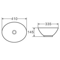 Раковина D&K Matrix DT1390716 41 х 31,5 см, накладная, цвет белый глянцевый