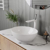 Раковина D&K Matrix DT1390716 41 х 31,5 см, накладная, цвет белый глянцевый