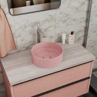 Раковина D&K Matrix DT1391504, 35.5 см, фарфор, цвет розовый