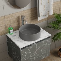 Раковина D&K Matrix DT1391506, 35.5 см, фарфор, цвет графит