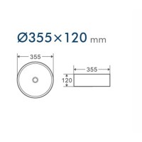 Раковина D&K Matrix DT1391508, 35.5 см, фарфор, накладная, цвет белый