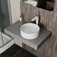 Раковина D&K Matrix DT1391508, 35.5 см, фарфор, накладная, цвет белый