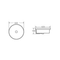 Раковина D&K Matrix DT1391816, 42 см, фарфор, цвет белый