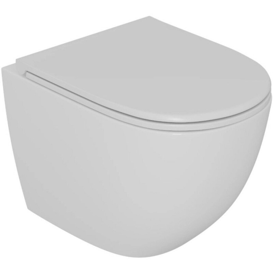 Унитаз подвесной D&K Matrix DT1396016, безободковый, с сиденьем микролифт, цвет белый