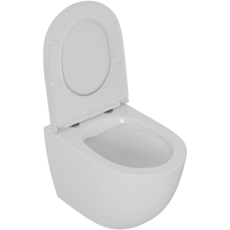 Унитаз подвесной D&K Matrix DT1396016, безободковый, с сиденьем микролифт, цвет белый