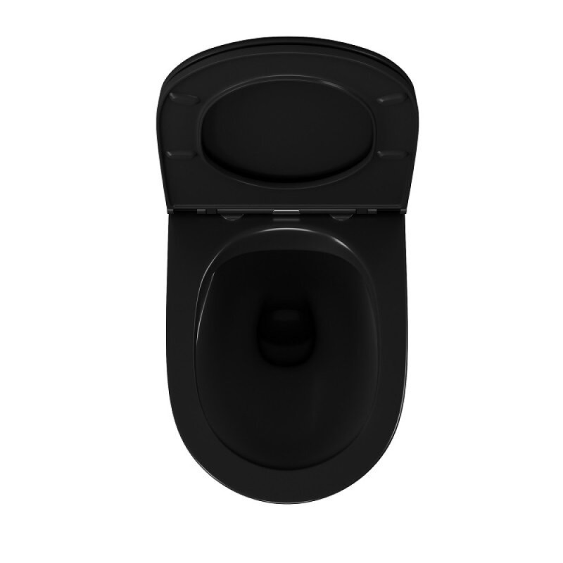 Унитаз подвесной D&K Matrix DT1396025, безободковый, с сиденьем микролифт, цвет черный