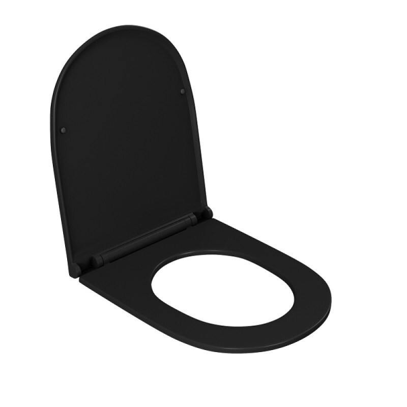 Унитаз подвесной D&K Matrix DT1396025, безободковый, с сиденьем микролифт, цвет черный