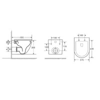 Подвесной унитаз D&K Tornado Matrix DT1396516, безободковый, с сиденьем микролифт, цвет белый