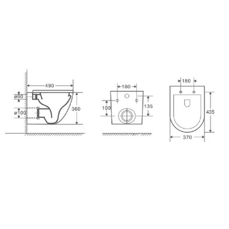Подвесной унитаз D&K Tornado Matrix DT1396516, безободковый, с сиденьем микролифт, цвет белый