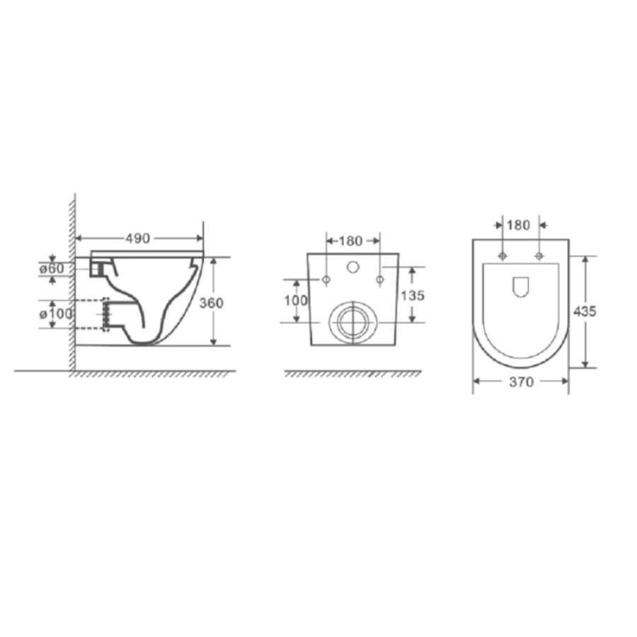 Подвесной унитаз D&K Tornado Matrix DT1396516, безободковый, с сиденьем микролифт, цвет белый