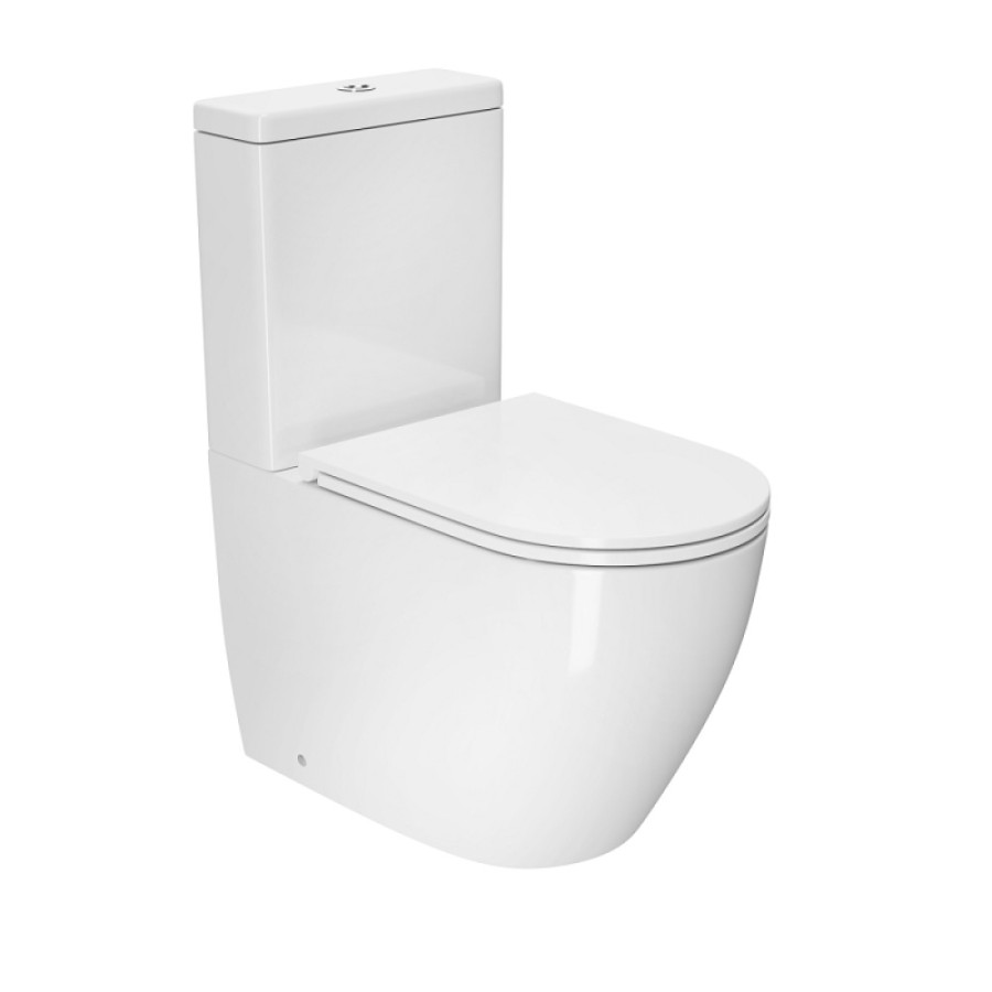 Унитаз-компакт D&K Matrix DT1397016, безободковый, с сиденьем микролифт, цвет белый