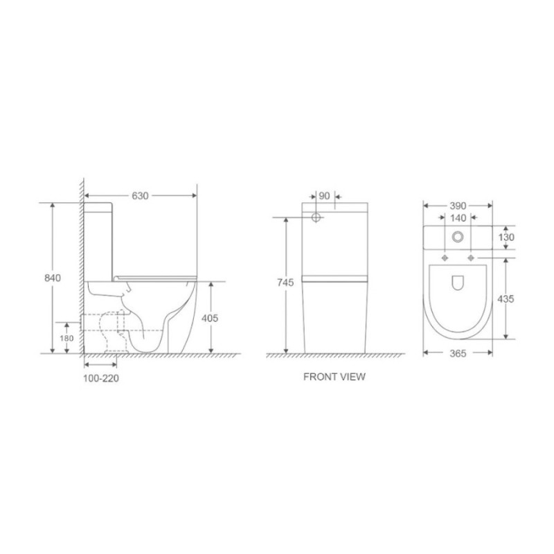 Унитаз-компакт D&K Matrix DT1397016, безободковый, с сиденьем микролифт, цвет белый