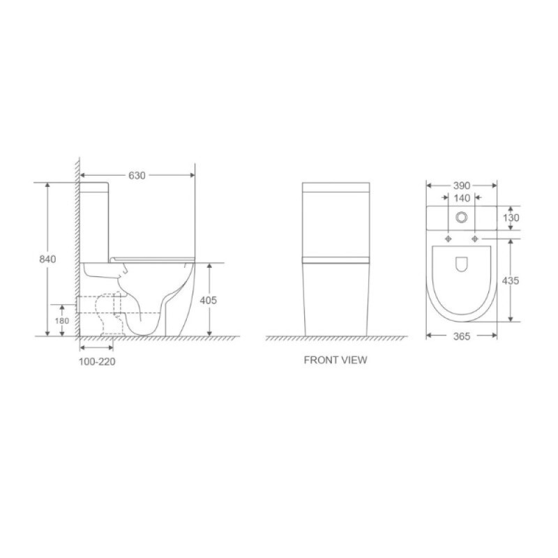 Унитаз-компакт D&K Matrix DT1397516, безободковый, с сиденьем микролифт, цвет белый