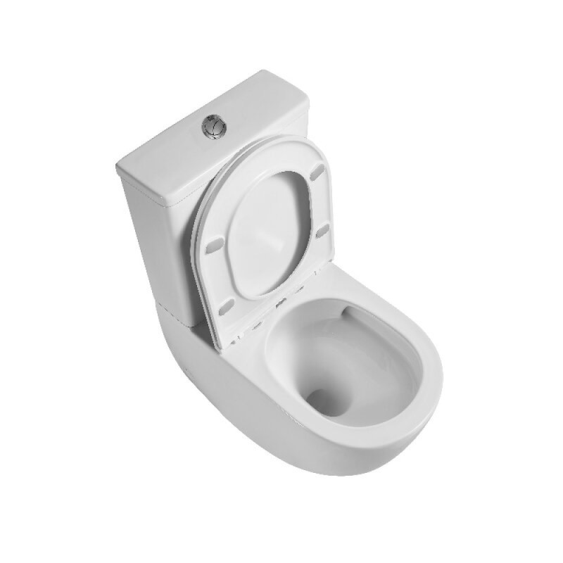 Унитаз-компакт D&K Matrix DT1397516, безободковый, с сиденьем микролифт, цвет белый