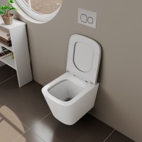 Унитаз подвесной D&K Berlin DT1436016, безободковый, с сиденьем микролифт, цвет белый