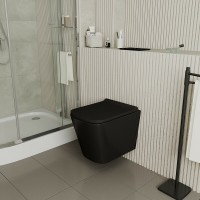 Унитаз подвесной D&K Berlin DT1436025, безободковый, с сиденьем микролифт, цвет черный