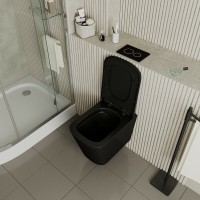Унитаз подвесной D&K Berlin DT1436025, безободковый, с сиденьем микролифт, цвет черный