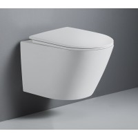 Подвесной унитаз D&K Rhein.Bach DT1476516, безободковый, сиденье микролифт, белый