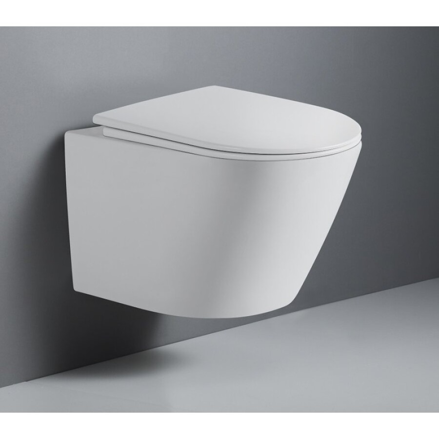 Подвесной унитаз D&K Rhein.Bach DT1476516, безободковый, сиденье микролифт, белый