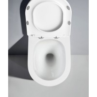 Подвесной унитаз D&K Rhein.Bach DT1476516, безободковый, сиденье микролифт, белый