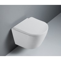 Подвесной унитаз D&K Rhein.Bach DT1476516, безободковый, сиденье микролифт, белый