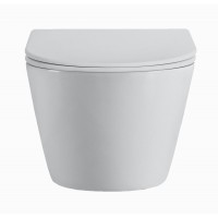 Подвесной унитаз D&K Rhein.Bach DT1476516, безободковый, сиденье микролифт, белый