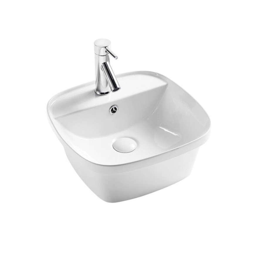 Раковина D&K Quadro DT1510916 43 х 42,5 см, накладная, цвет белый