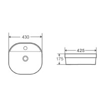 Раковина D&K Quadro DT1510916 43 х 42,5 см, накладная, цвет белый