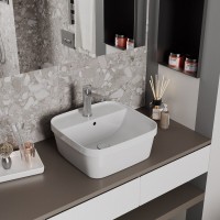 Раковина D&K Quadro DT1510916 43 х 42,5 см, накладная, цвет белый