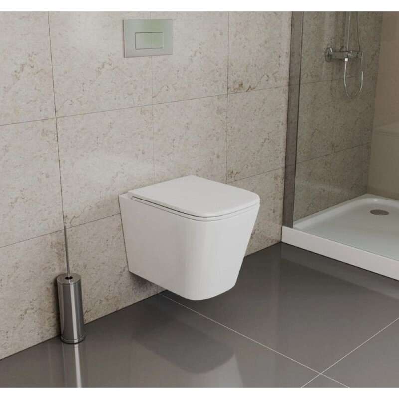 Унитаз подвесной D&K Quadro DT1516016, безободковый, с сиденьем микролифт, цвет белый