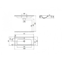 Тубма с раковиной BelBagno Dublin 750 DUB-750-LVB/DUBLIN-750-2C-SO-BL искусственный мрамор, цвет белый