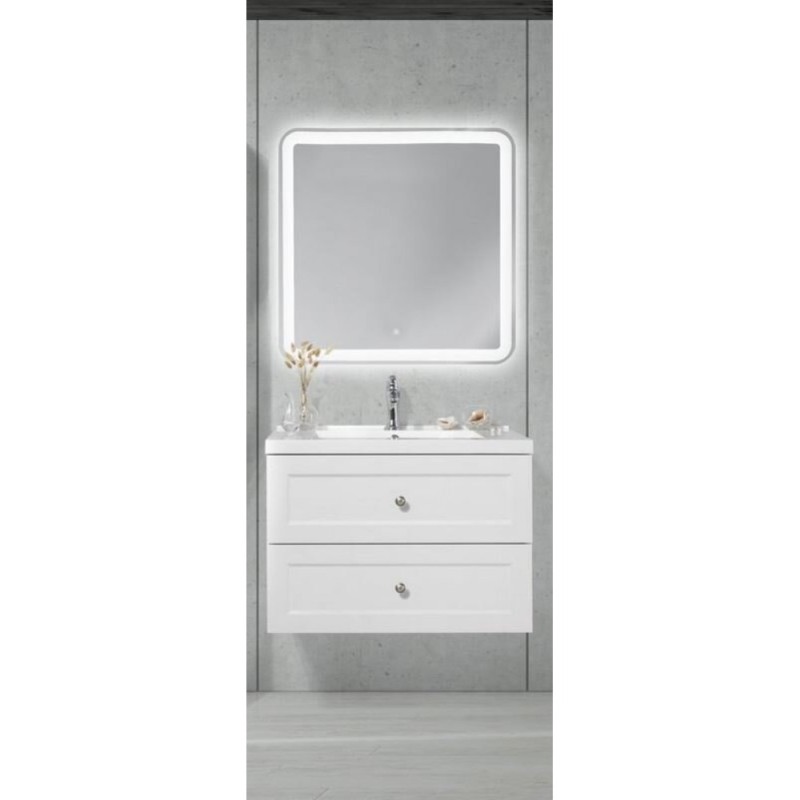 Тубма с раковиной BelBagno Dublin 750 DUB-750-LVB/DUBLIN-750-2C-SO-BL искусственный мрамор, цвет белый