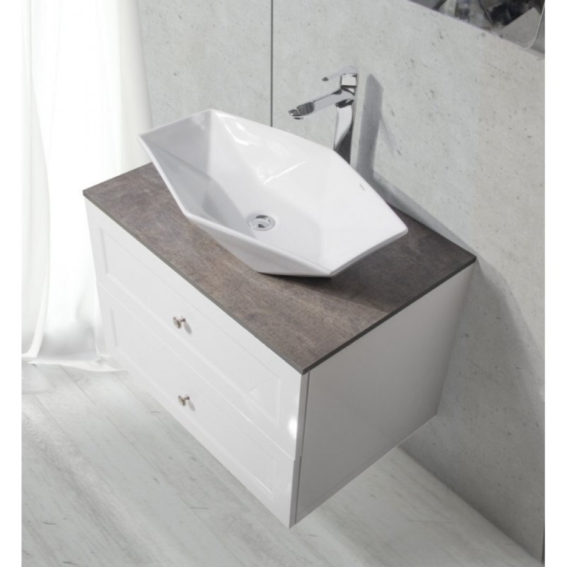 Тумба под раковину BelBagno Dublin DUBLIN-850-2C-SO-BL, 85 х 52 х 52 см, Bianco Lucido - белый